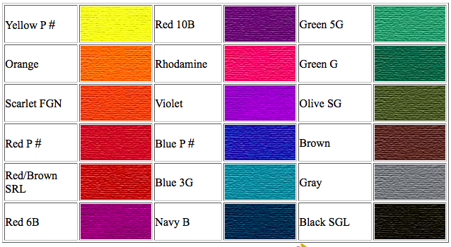 Jacquard Acid Dye Chart